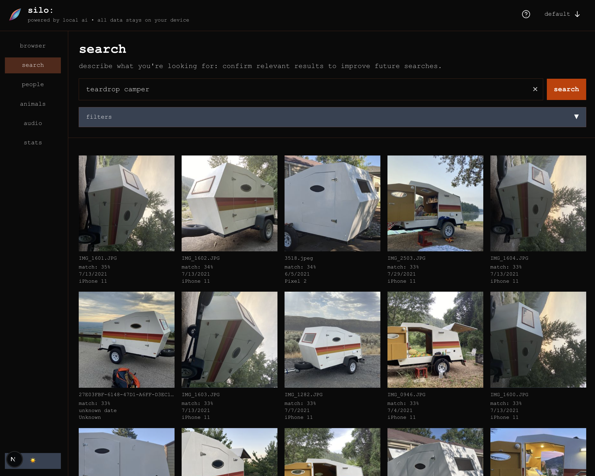 search example: camper