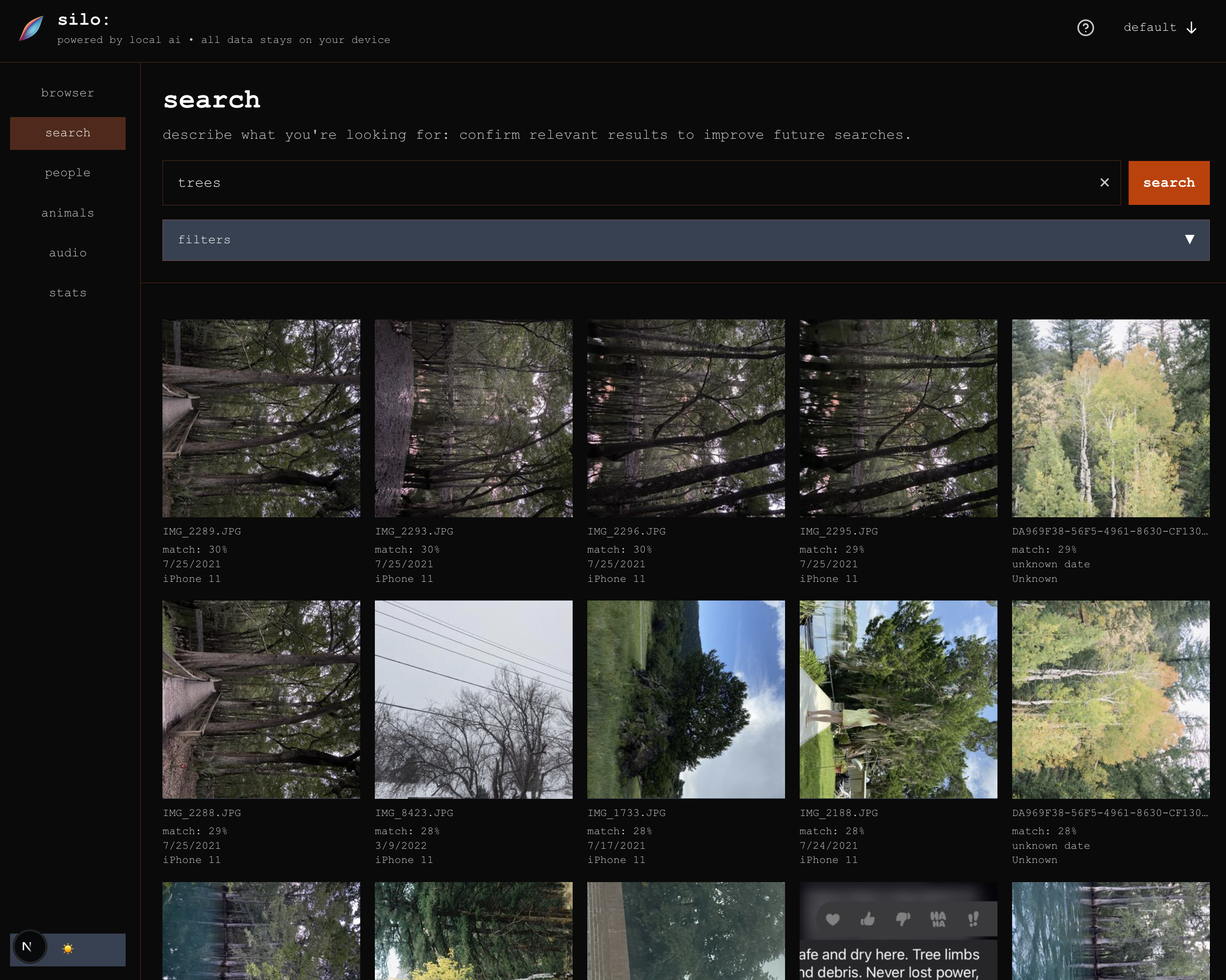 search example: trees